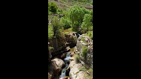 Baatara gorge waterfall in Lebanon.