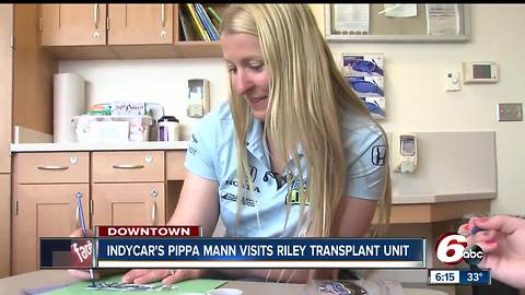 Pippa Mann visits patients at Riley Children's Hospital