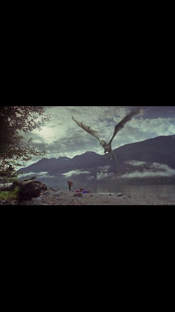 This hiker found a floating mountain and a Wyvern!