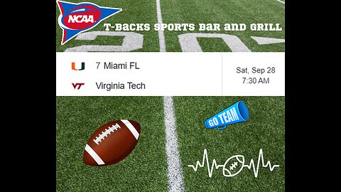 T-Backs Sports Bar and Grill Sports Schedule and Pizza special for Saturday Sept 28, 2024