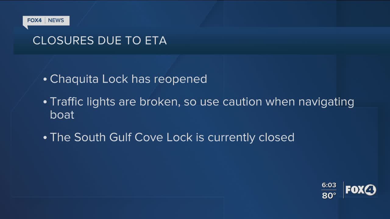 Chaquita Lock has reopened, South Gulf Cove remains closed