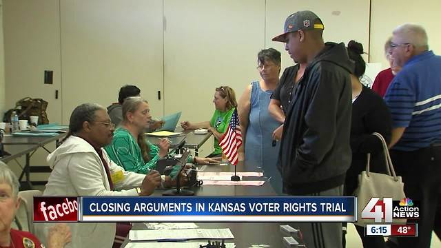 Judge hears closing arguments in Kansas voter law trial