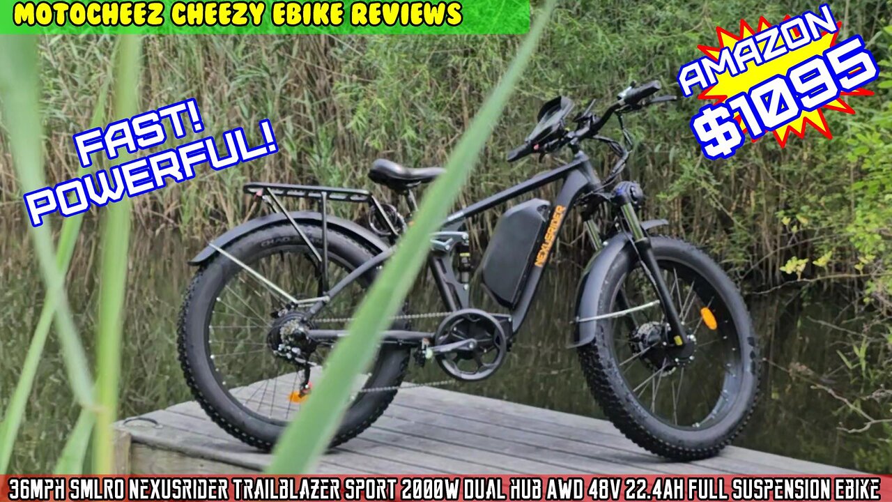 36MPH SMLRO Nexusrider Trailblazer Sport 2000W Dual hub AWD 48V 22.4AH Full Suspension Ebike