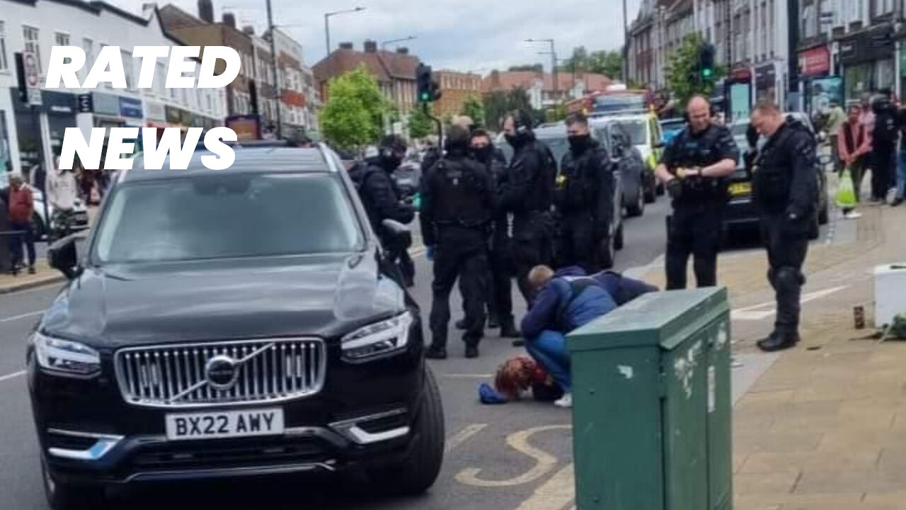 Armed Police Arrest Man with Knife on Kingsbury High Road, London