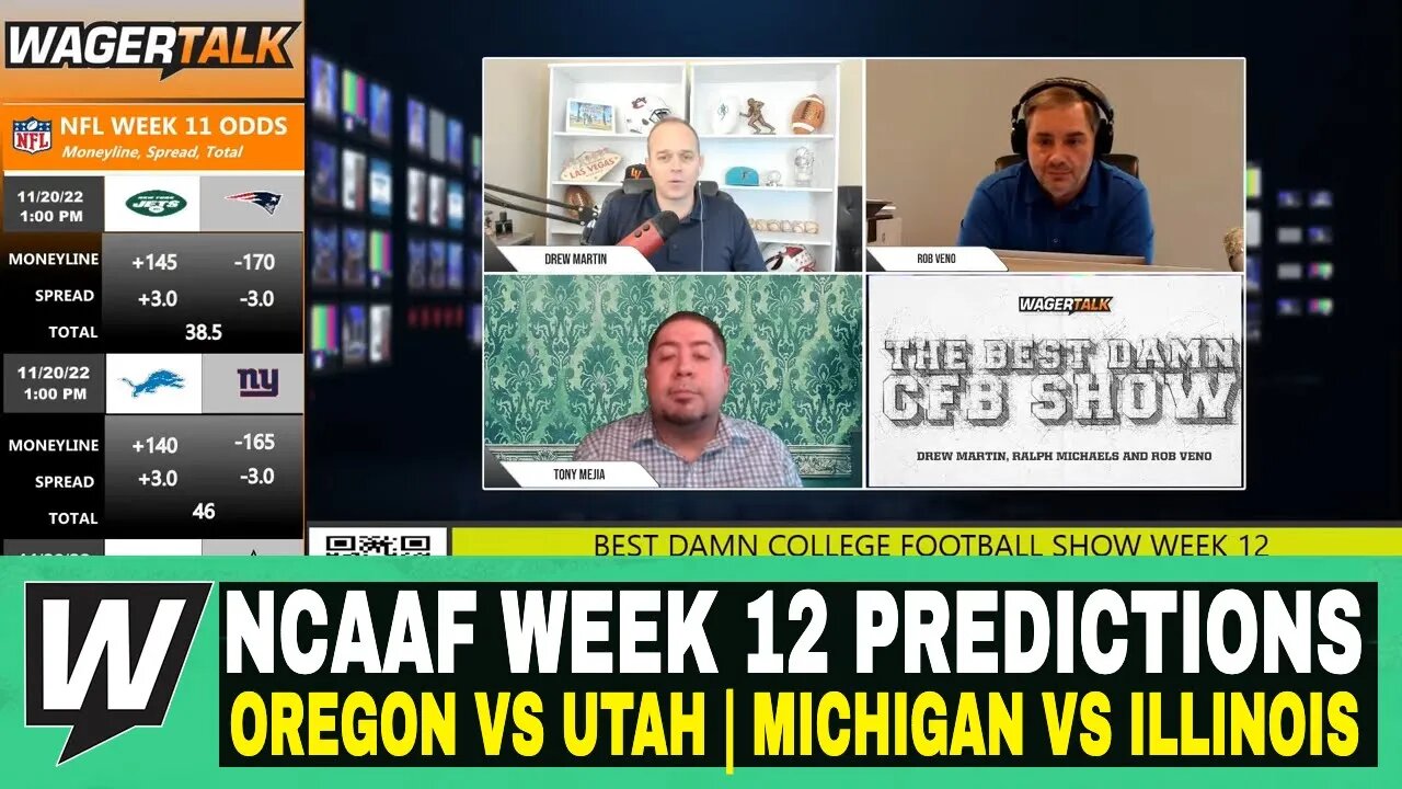 Best Damn College Football Show | NCAAF Week 12 Predictions | Oregon vs Utah | Michigan vs Illinois