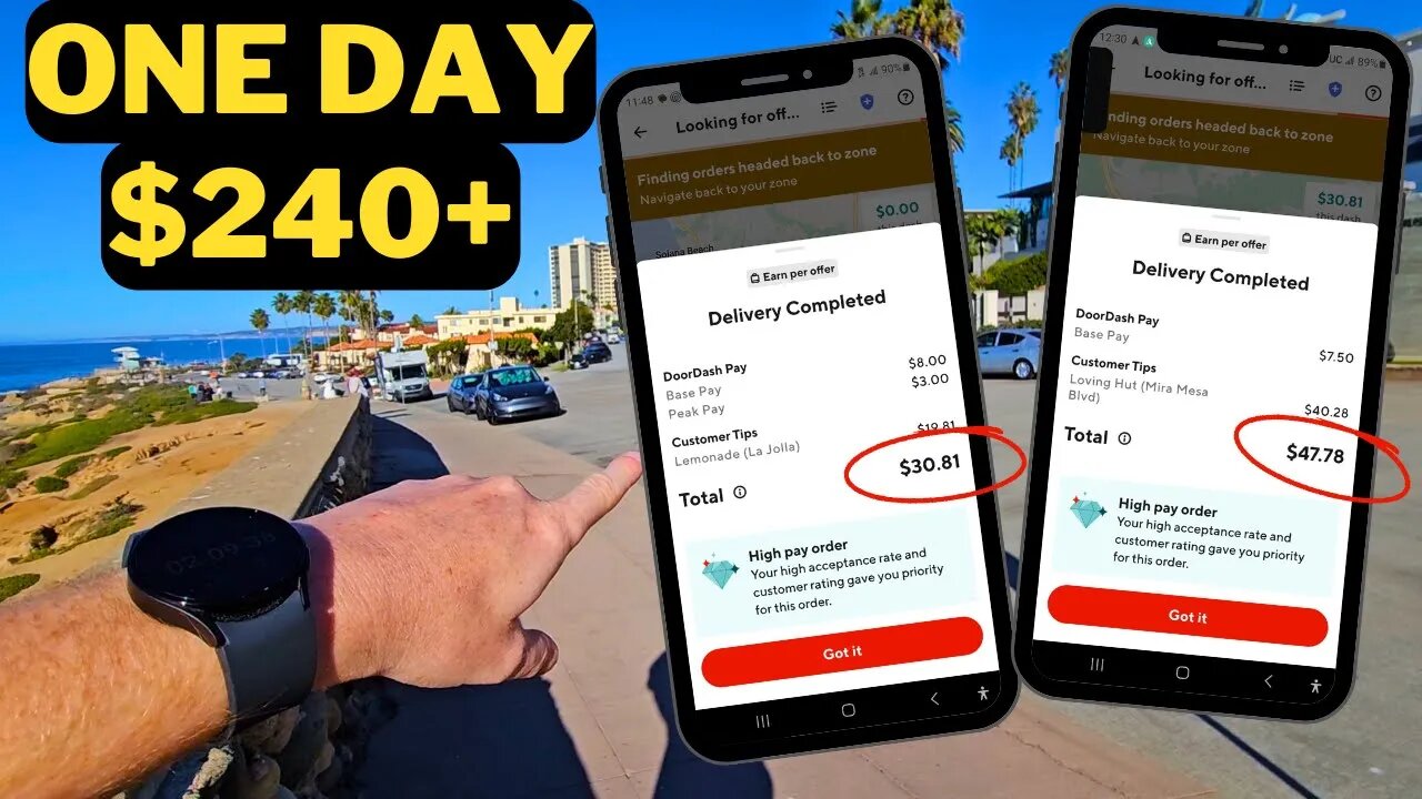 I Made $240+ Delivering Doordash In San Diego, CA