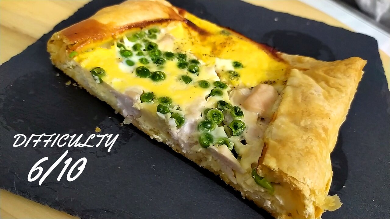 How to make chicken pie with eggs & peas