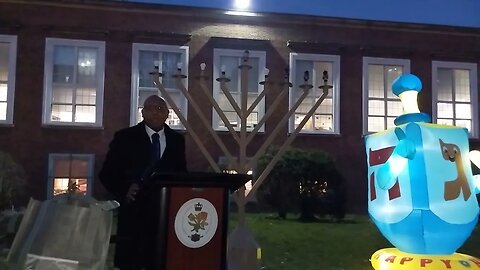 The #Chanukah #Hanukkah Menorah Lightning Ceremony outside Queens Borough Hall 12/20/22