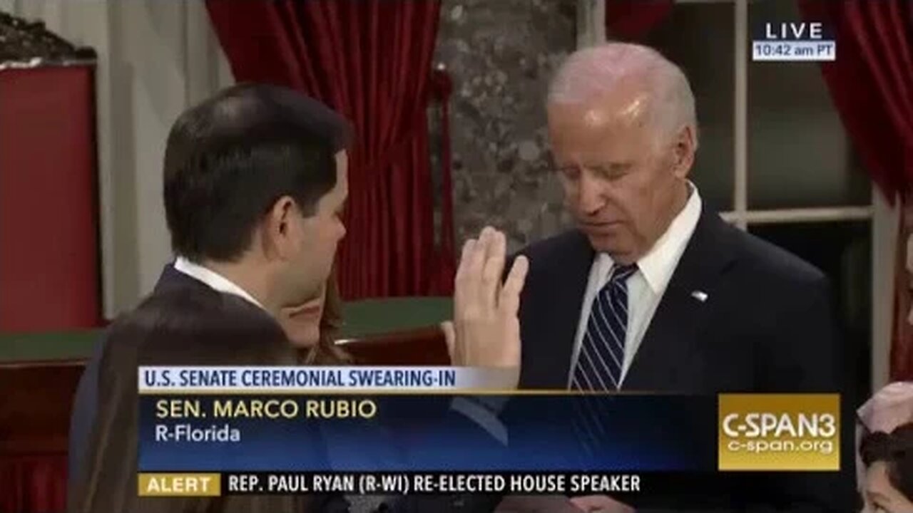 Senator Marco Rubio and family at ceremonial swearing-in with Vice President Joe Biden