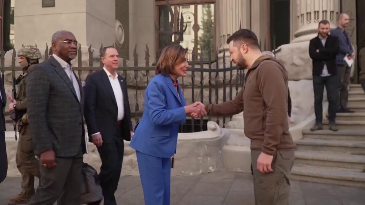 WOW! Speaker Pelosi just met with President Zelenskyy! in Ukraine on the BattleField