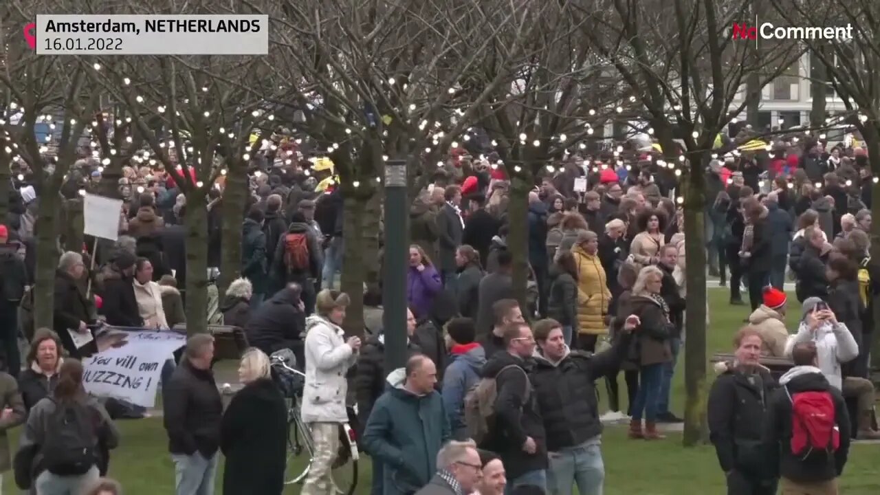 Amsterdam, Netherland Protest About Restrictions