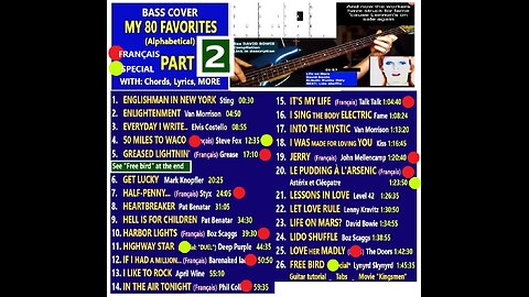 Bass cover __ MY FAVORITES Vol. 2 __ On-screen Chords, Lyrics, Music videos, MORE