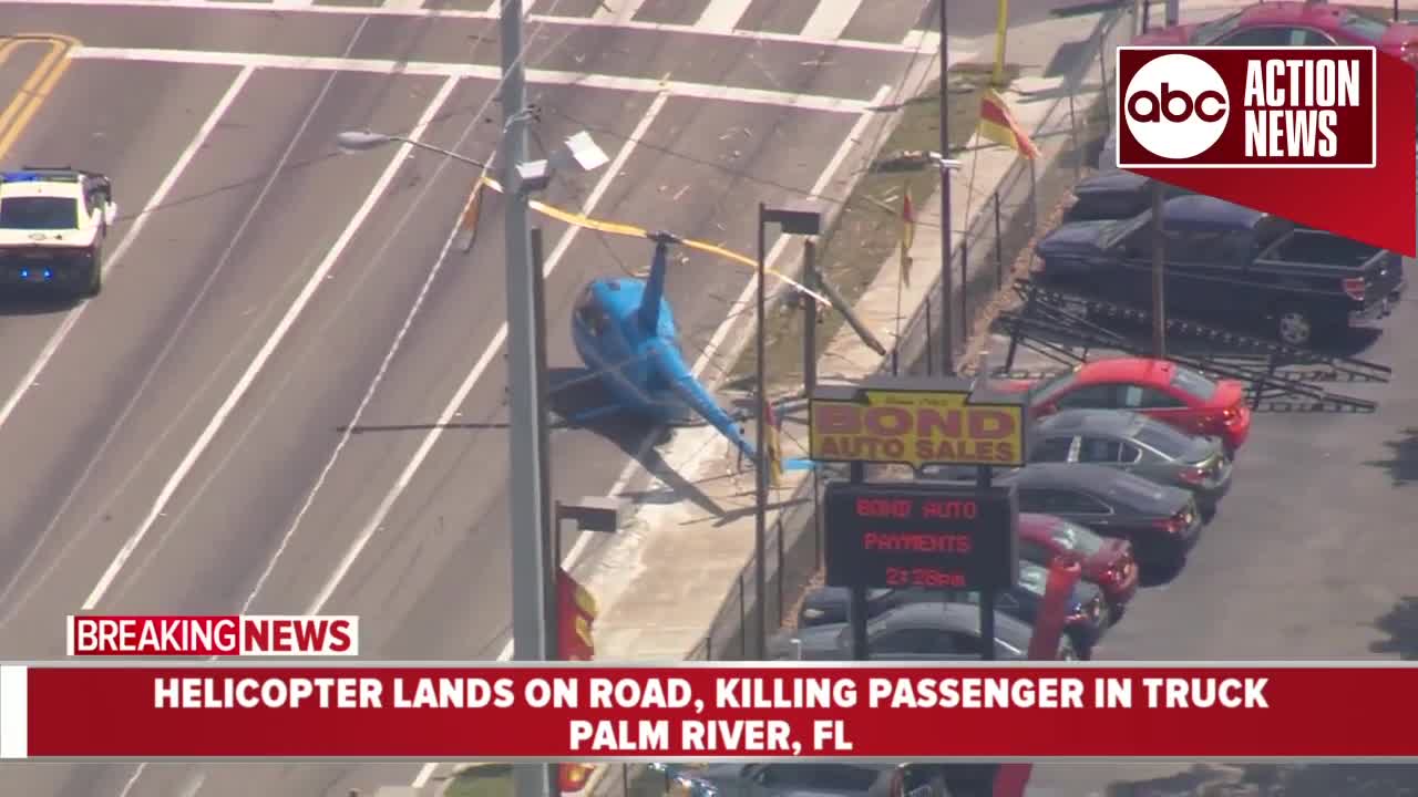 One person dead in helicopter crash in Palm River | aerials