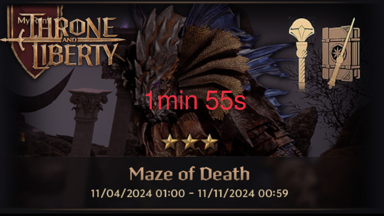 Throne and Liberty - Maze of Death 1min 55s (Wand + Staff)