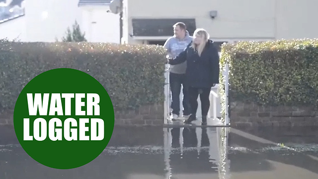 Family have said that they "can't leave the house" after a massive puddle