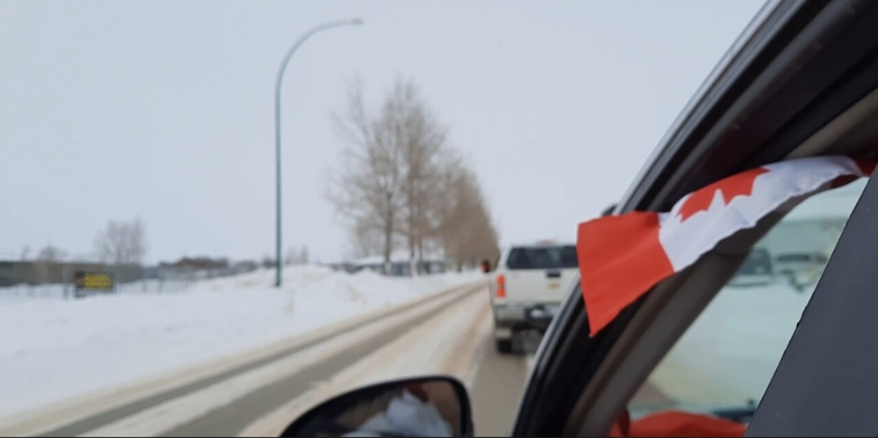 Freedom convoy 2022 support, slow roll from Dauphin Manitoba, January 29th 2022