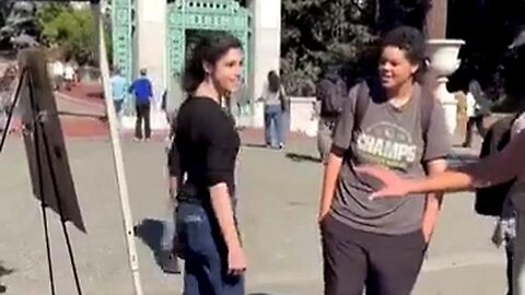 Diversity activist at UC Berkeley attacked a table manned by Chloe Cole