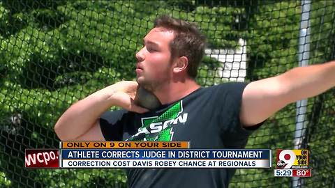 Mason discus thrower alerts officials to scoring error and misses the cut for regional as a result