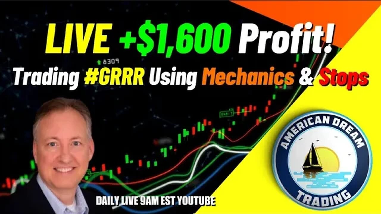 Proven Techniques - +$1,600 Profit In #GRRR Trading With Mechanics & Stops