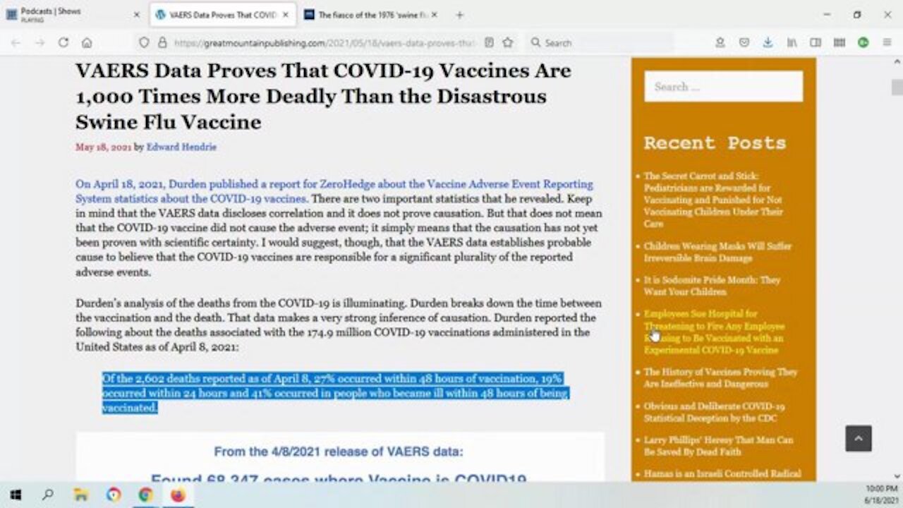 1976 Gov HYPED The Swine Flu, pushed 46 Mill Americans 2 Get Flu Shot, Ended Up Killing & Injuring