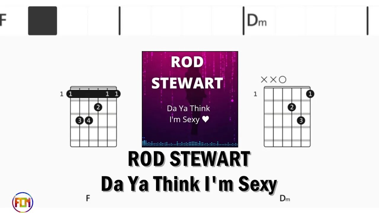 ROD STEWART Da Ya Think I'm Sexy - FCN Guitar Chords & Lyrics HD