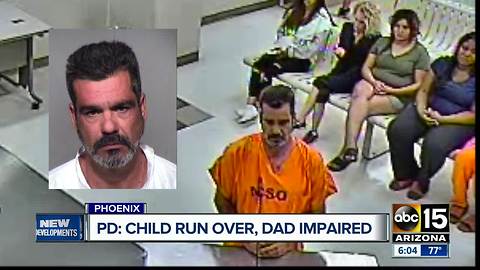 Emotional court plea after a child is run over, and the father is arrested for possible impairment