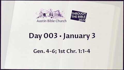 Through the Bible 2022 (Day 003)