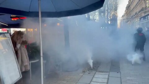 Parents And Children Hit With Tear Gas In Paris