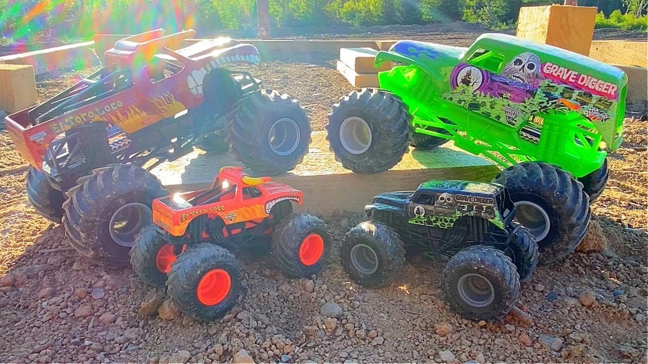 MONSTER JAM | GRAVE DIGGER vs EL TORO LOCO | SPIN MASTER | HOT WHEELS MONSTER TRUCKS | FREESTYLE