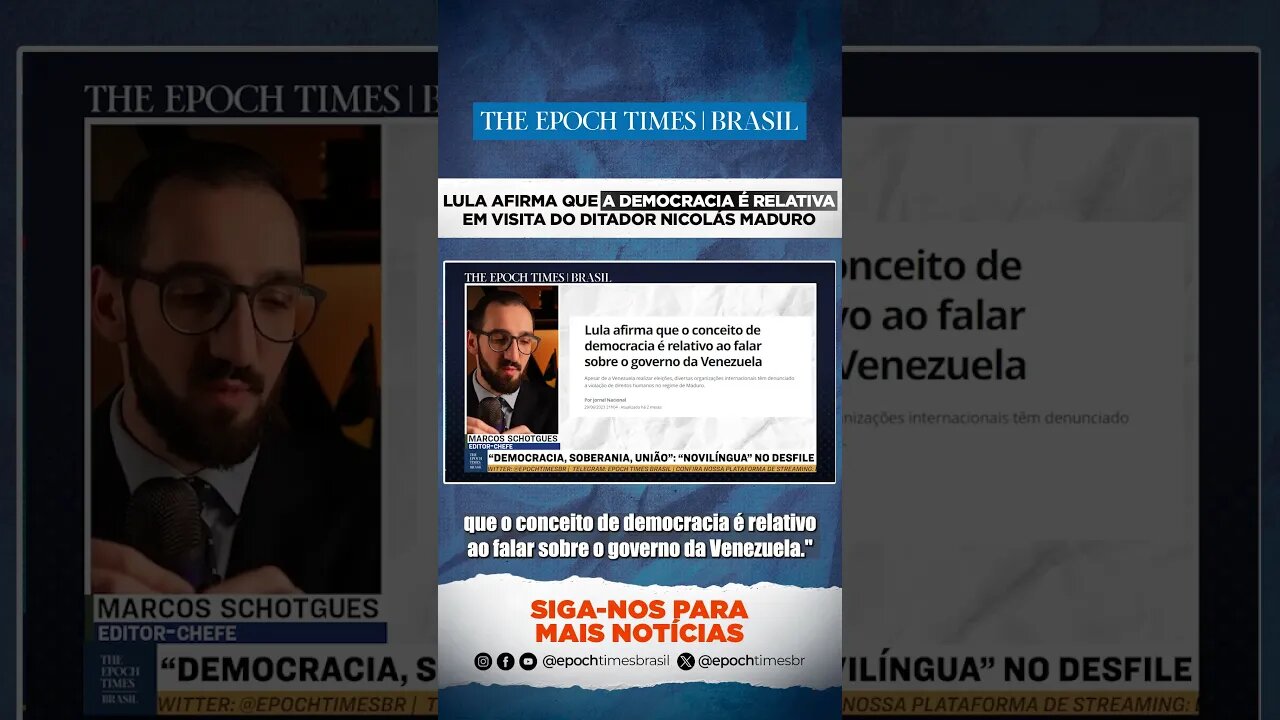 Lula afirma que a democracia é relativa em visita do ditador Nicolás Maduro