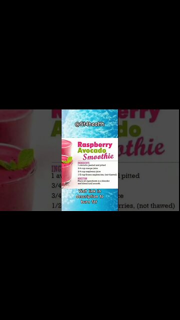 Raspberry Avocado Smoothie for Weight Loss | Is avocado good for weight loss or not #shorts