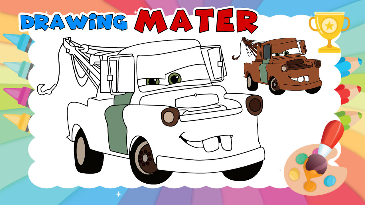 How to draw Tow Mater from lightning mcqueen