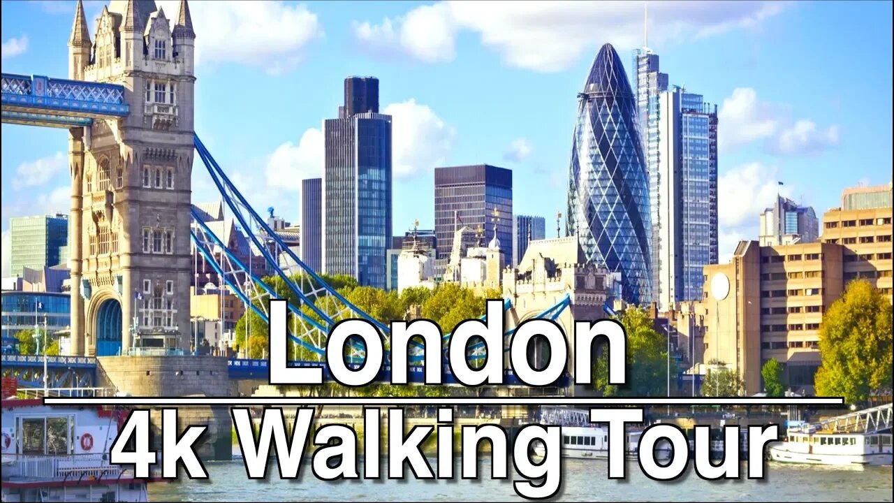 Walking around London LiverPool Station to The Shard 4k -Ambient Music