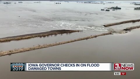Iowa governor checks in on flood-damaged towns