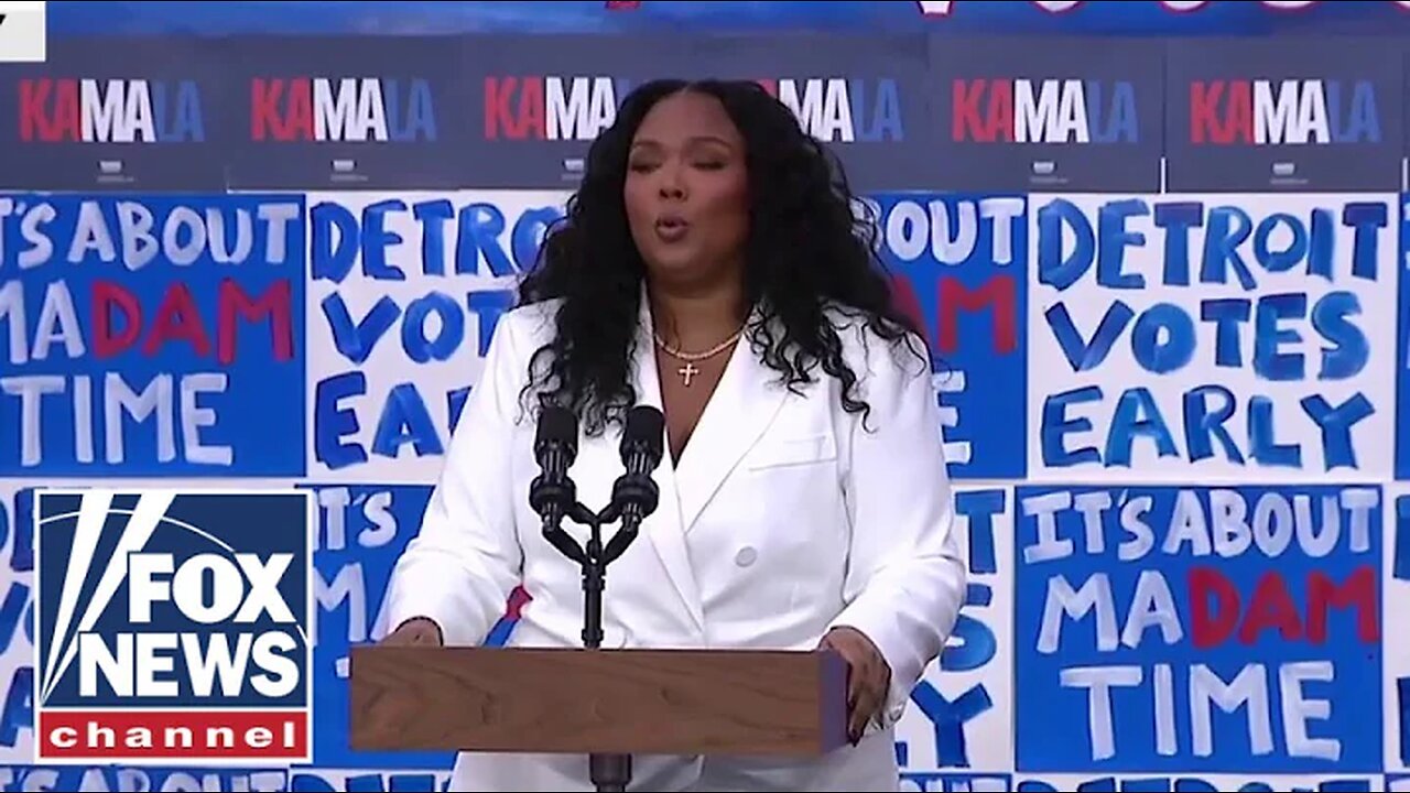 Lizzo mumbles confusing and offensive message at Kamala Harris’ rally