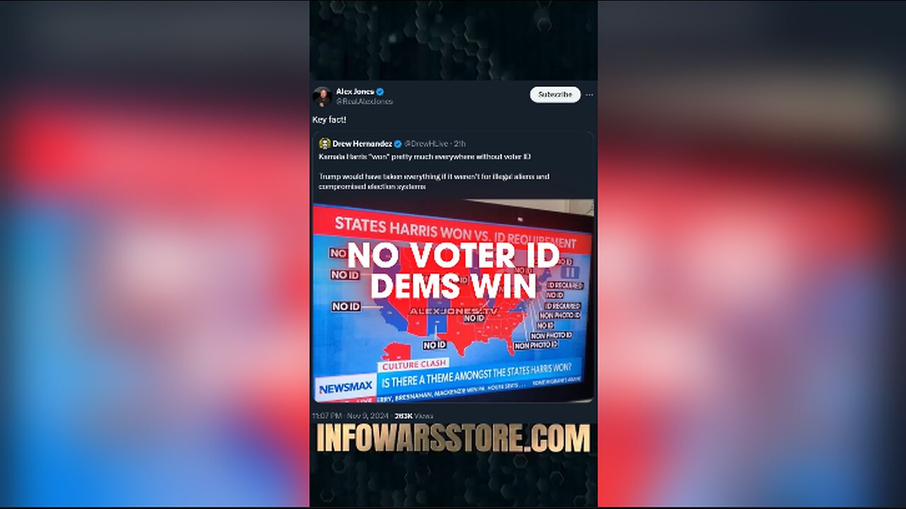 Kamala Won Every State Without Voter ID - Alex Jones on X