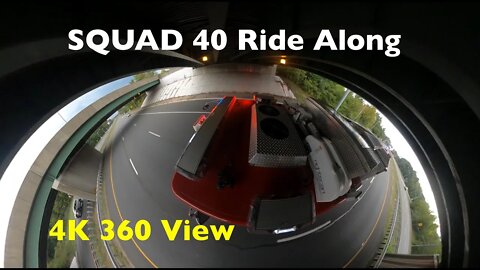 FIRST TIME EVER, 360 4k views of a fire engine, Robbinsville Squad 40 responding New Jersey Turnpike