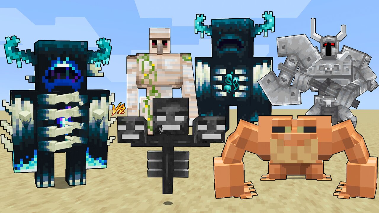 Ultra Warden Vs Warden, Ferrous Wroughtnaut, Mutant Frog, Iron golem, Wither