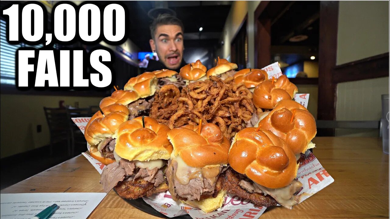 "I'VE NEVER SEEN IT BEATEN" FAMOUS BEEF SLIDER CHALLENGE (From Man Vs Food Show)