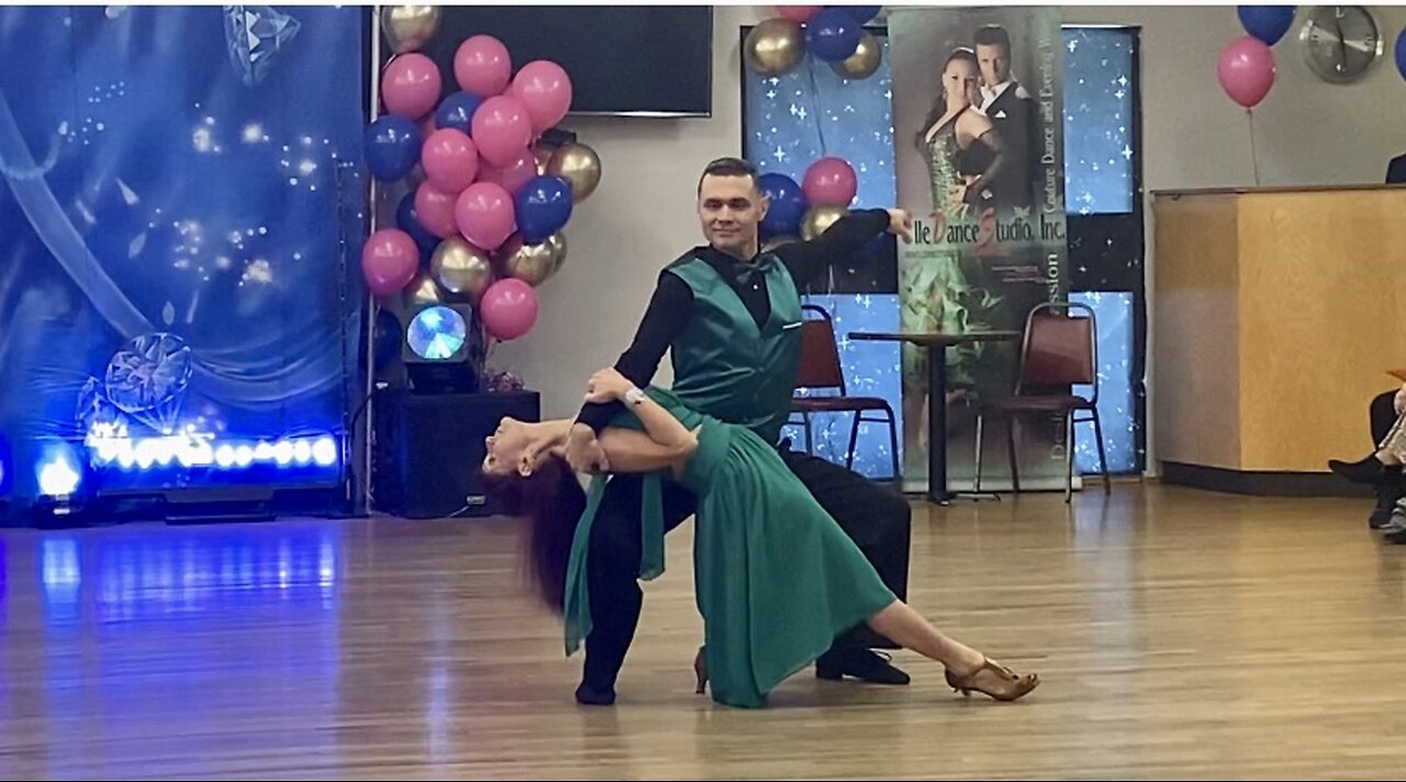 “The Awakening” 🌅CELTIC☘️WOMAN👸See the Hidden TRUTHs 🌟⚔️ ~ Lisa Bhakti Overcash & Vadim, Teacher/Partner, Fred Astaire Dance Fall Show 2024, Durham, NC