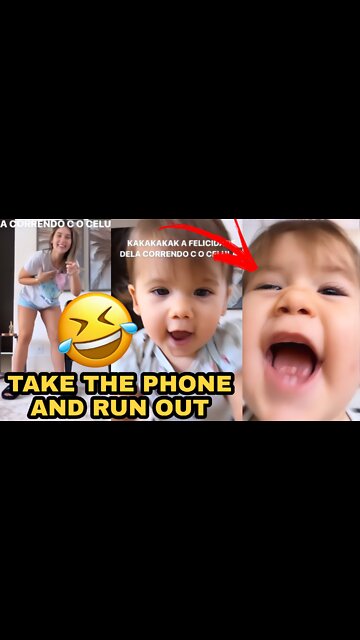 BABY GETS PHONE WHILE HIS MOTHER RECORDS A VIDEO AND RUNS OUT🤣