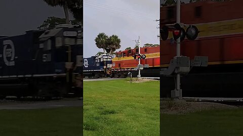 FEC-206 Train with some Blues at Daytona Beach Golf Club July 14 2023 #railfanrob #fec206