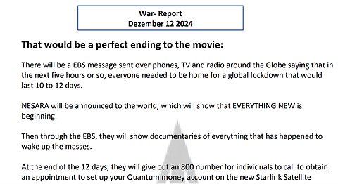 WAR REPORT - THAT WOULD BE A PERFECT ENDING TO THE MOVIE