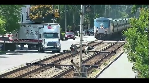 Train encounters Big Rig.