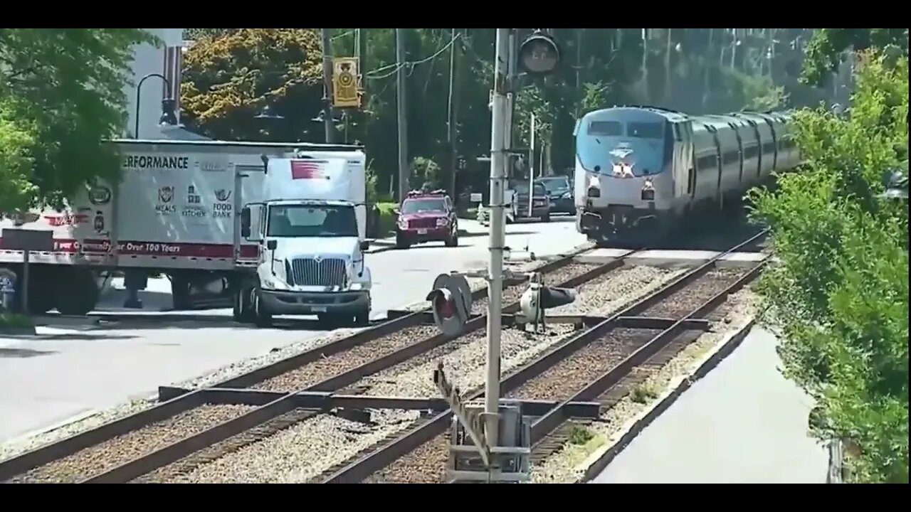 Train encounters Big Rig.