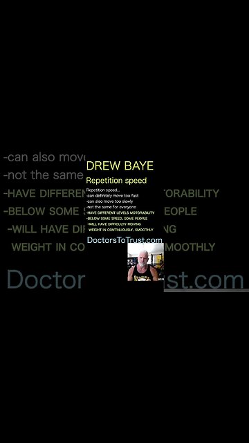 Drew Baye. Workout reps can move too slow...if have difficulty continuously and smoothly moving