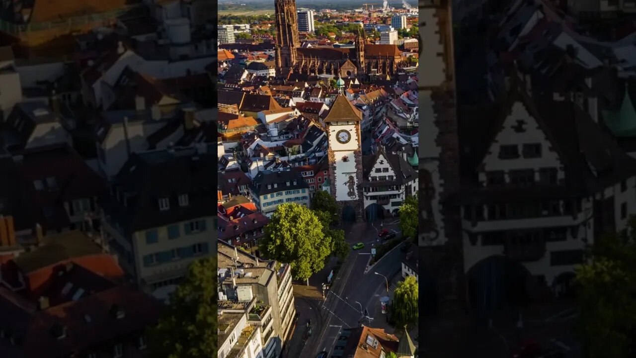 Freiburg Drone flight over Church