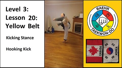 Baehr Taekwondo: 03-20: Yellow Belt: Kicking Stance - Hooking Kick