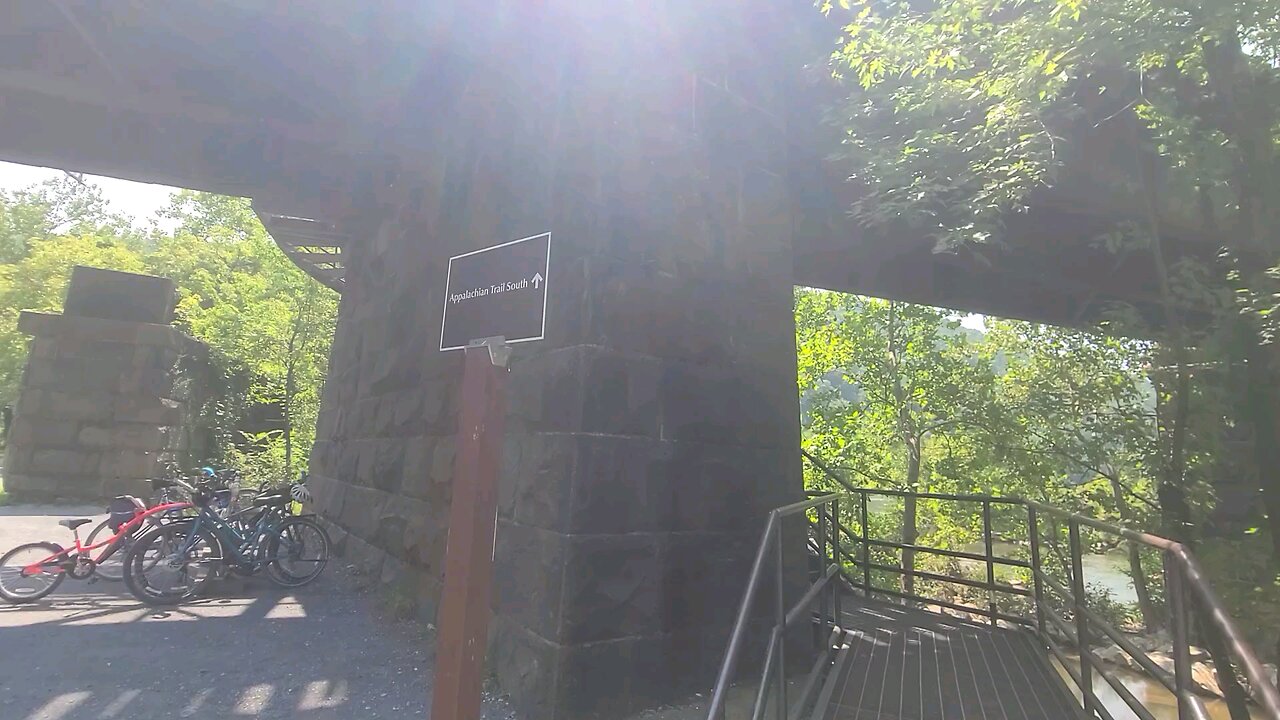 Harpers Ferry WV Walking Bridge Across the Potomac