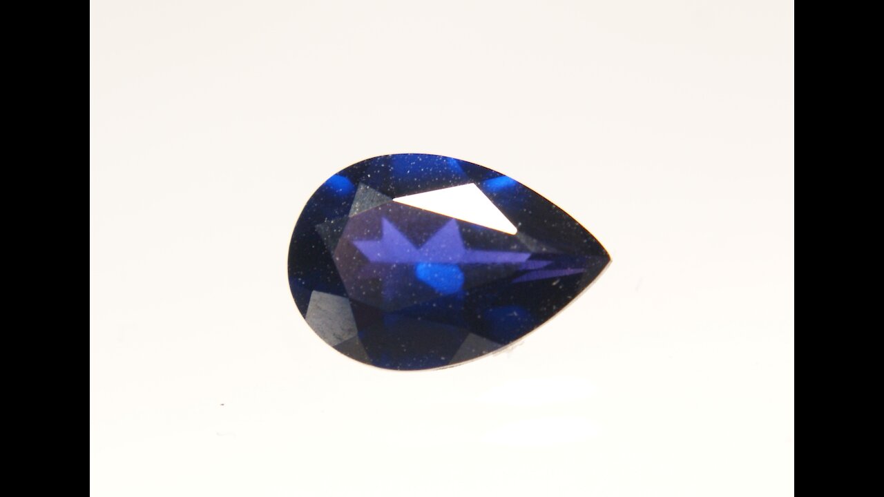 Hydrothermal Blue Sapphire Dark Kashmir Color Pear Shape